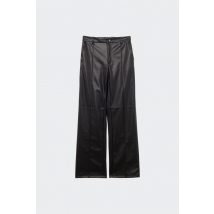 Noisy May - Pantalon - Nmluke Pu Hw Straight Front Detail Pant pour Femme - Noir - Taille L