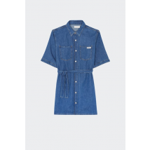 Calvin Klein - Robe - Linen Boxy Belted pour Femme - Bleu - Taille S