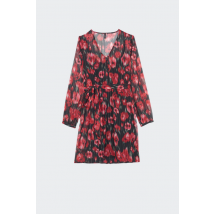 Only - Robe - Onlmarise Lurex L/s V-neck Dress Cs Ptm pour Femme - Rouge - Taille XS