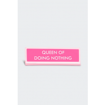 Flamingo Candles - Déco - Plaque De Bureau - Queen Of Doing Nothing - Rose - Taille Unique