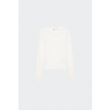 Only - Pull - Onlashley Ls Peakaboo Oneck Knt pour Femme - Beige - Taille L