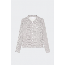 Obey - Top manches longues - Chemisier - Noise Button pour Femme - Blanc - Taille M