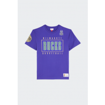 Mitchell & Ness - Tee-Shirt manches courtes - T-shirt - Team Og 2.0 Premium Vintage Logo pour Homme - Violet - Taille L