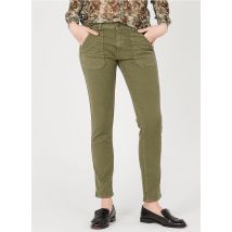 Acquaverde - Rechte jeans katoenblend - 28 Maat - Kakigroen