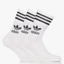 Adidas - Lote de 3 pares de calcetines de mezcla de algodón - Talla L - Blanco
