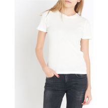 American Vintage - Camiseta de algodón con cuello redondo - Talla L - Blanco