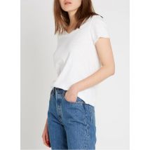 American Vintage - Katoenen t-shirt met v-hals - L Maat - Wit