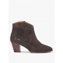 Anonymous Copenhagen - Enkellaarzen met ritsje - spitse neus en halfhoge - opvallende hak - 37 Maat - Grijs