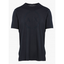 Armani Exchange - Tee-shirt col rond sérigraphié en coton - S Maat - Blauw