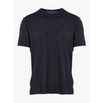 Armani Exchange - Tee-shirt col rond sérigraphié en coton - S Maat - Blauw