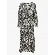 Attic And Barn - Lange jurk van viscose met v-hals en zebraprint - 42 Maat - Multikleurig