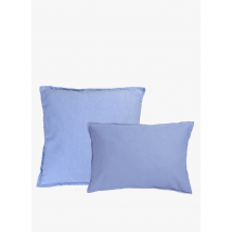 Au Printemps Paris Maison - Taie d'oreiller en lin lavé - Taille 65x65 cm - Bleu