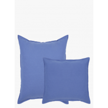Place des Tendances Maison - Taie d'oreiller en lin lavé - Taille 65x65 cm - Bleu