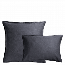 Au Printemps Paris Maison - Kopfkissenbezug aus gewaschenem leinen - Größe 50x70 cm - Grau