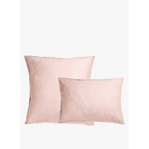 Au Printemps Paris Maison - Kopfkissenbezug aus gewaschenem leinen - Größe 50x70 cm - Rosa