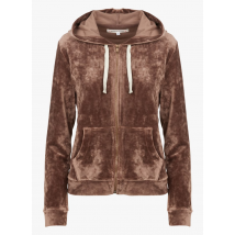 Banana Moon - Sweater van velours met capuchon en rits - M Maat - Bruin