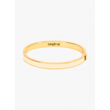 Bangle Up - Armband van verguld en geëmailleerd messing - Een Maat - Wit