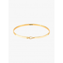 Bangle Up - Dunne armband van geëmailleerd verguld metaal met druppelsluiting - 1 Maat - Beige
