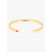 Bangle Up - Smalle - verstelbare armband van messing - Een Maat - Rood