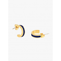 Bangle Up - Mini créoles en laiton doré et émail - Taille Unique - Bleu