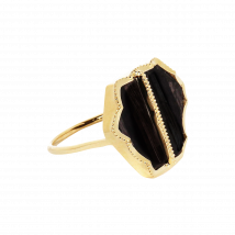 Be Maad - Gold-plated brass ring with stone - 52 Size - Golden