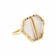 Be Maad - Gold-plated brass ring with stone - 54 Size - Golden