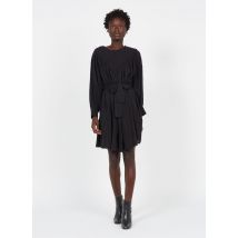 Bellepiece - Halflange jurk met ronde hals katoenblend - XS Maat - Zwart