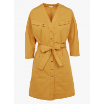 Bellerose - Vestido corto de algodón con cuello de pico - Talla 1 - Amarillo