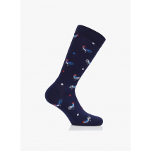 Bleuforet - Sokken van katoenmix met hanenmotieven - 39/42 Maat - Blauw