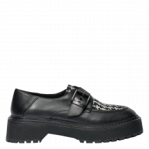 Bocage - Mocasines de mezcla de piel con plataforma - Talla 38 - Negro