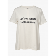 Boob - Zwangerschaps-t-shirt van biokatoen met ronde hals en print - XS Maat - Wit