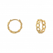 Caroline Najman - Créoles à maillons en laiton - Een Maat - Goudkleurige