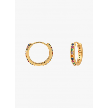 Caroline Najman - Créoles à strass multicolores - Taille Unique - Doré