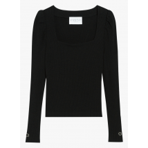 Claudie Pierlot - Aansluitende trui met vierkante kraag - 1 Maat - Zwart