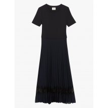 Claudie Pierlot - Lange jurk met plissérok - 3 Maat - Multikleurig