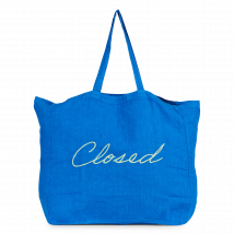 Closed - Linen tote bag with logo - One Size - Blue