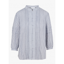 Day Off - Camisa de algodón con cuello mao a rayas - Talla 1 - Azul