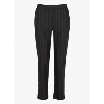 Diega - Pantalon droit taille haute à rayures en laine mélangée - Taille M - Marron