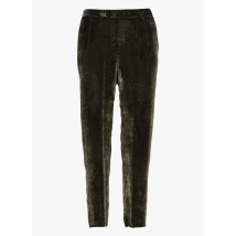 Diega - Rechte broek van velours met hoge taille - S Maat - Zwart