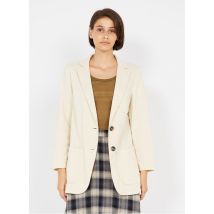 Diega - Veste tailleur côtelée légère en coton - Taille XS - Beige