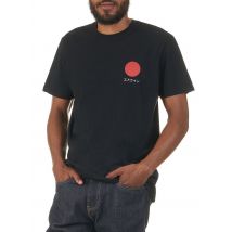 Edwin - Katoenen t-shirt met ronde hals en print - XL Maat - Zwart