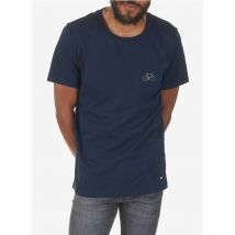Faguo - Katoenen t-shirt met ronde hals en zeefdruk - S Maat - Blauw