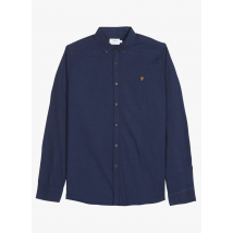 Farah - Slim-fit overhemd van biokatoen met amerikaanse kraag - L Maat - Blauw