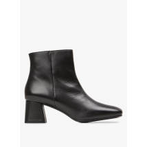 Feeka - Gladde - leren enkellaarzen - 38 Maat - Zwart