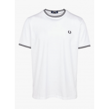 Fred Perry - Tee-shirt col rond en coton - Taille S - Blanc