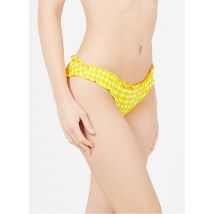 Germaine Des Pres - Katoenen slip met sierrandjes en vichyprint - L Maat - Geel