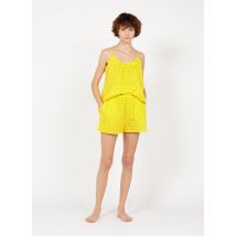 Germaine Des Pres - Katoenen pyjama met vichyprint - S Maat - Geel