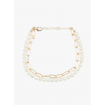 Gisel B - Kralenarmband - Een Maat - Goudkleurige