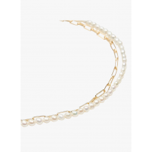 Gisel B - Ketting met parels - Een Maat - Goudkleurige