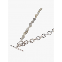 Ikks - Stainless steel chain mix and stone necklace - One Size - Silver